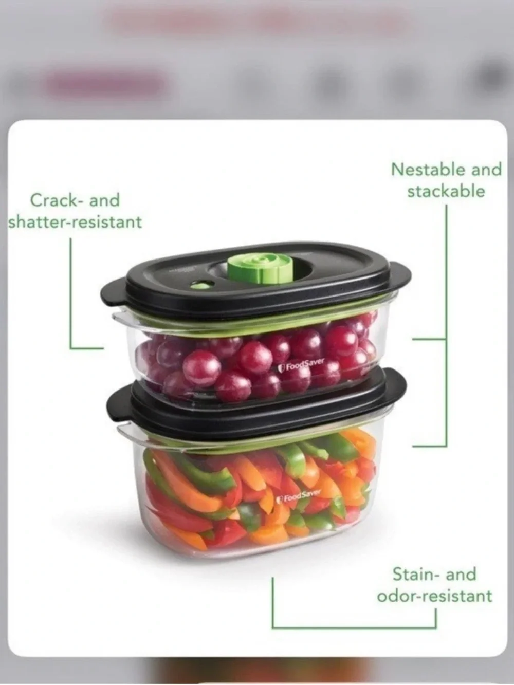 NEW FoodSaver Preserve & Marinate (1) 8 Cup Vacuum Container in Box